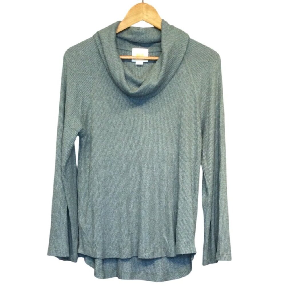 Maeve Anthropologie Cowl Neck Sweater Ribbed Pullover Top Size S Lagenlook